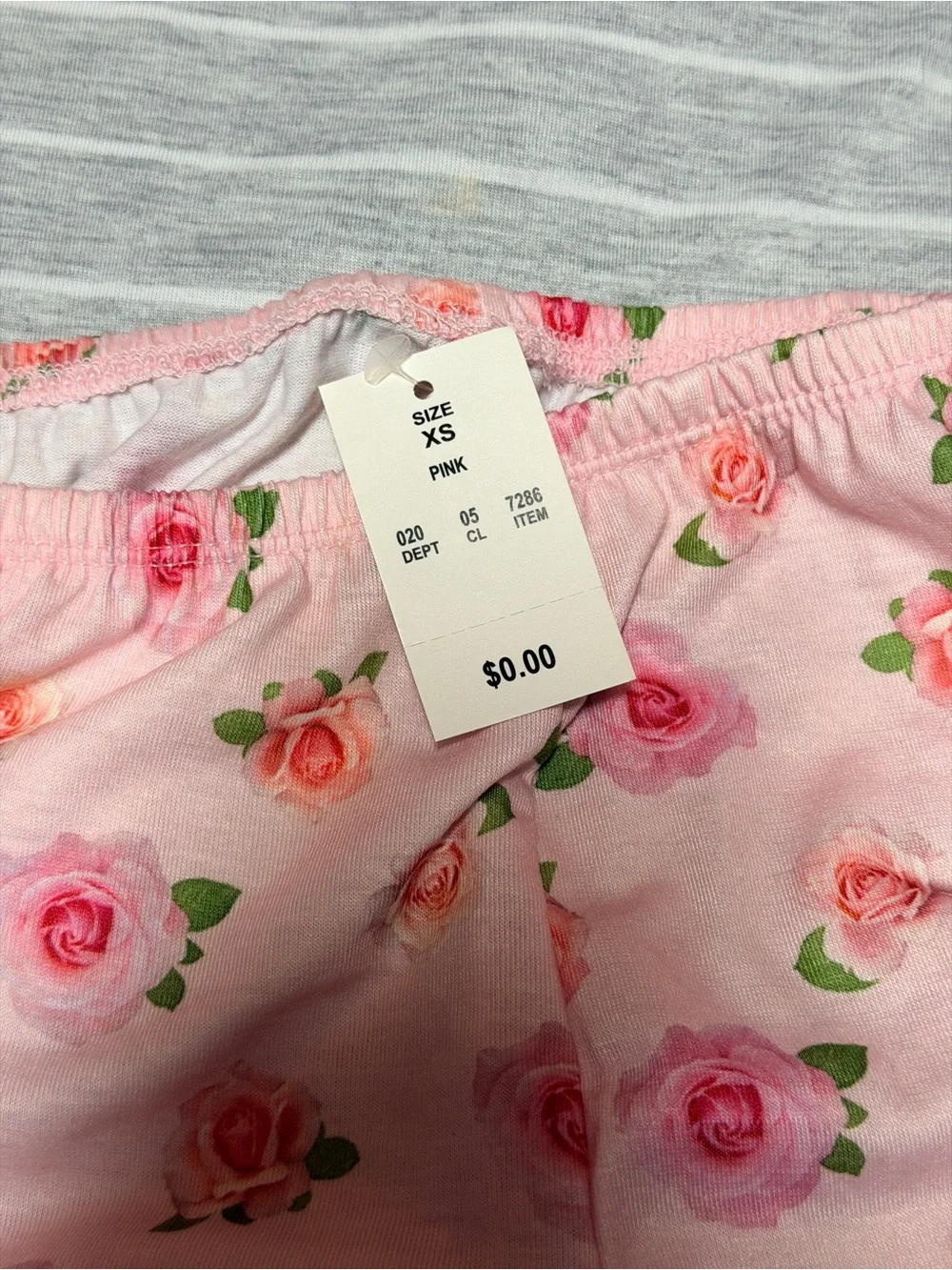 NWT Love & Cherish Bride To Be Gray Striped Tank & Pink Rose-Print Pajama Set